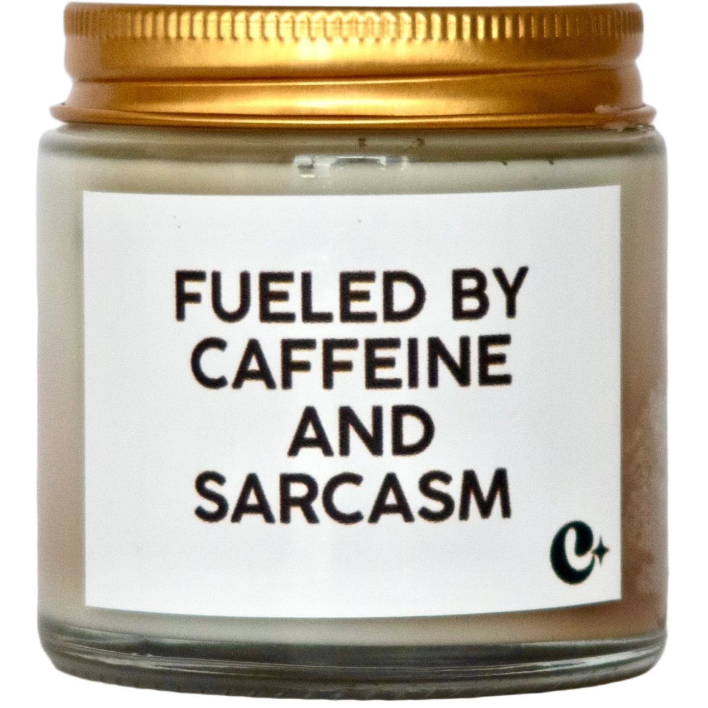 Lumânare parfumată din ceară de soia Iced Latte - FUELED BY CAFFEINE AND SARCASM coffee - sugar - milk 100g