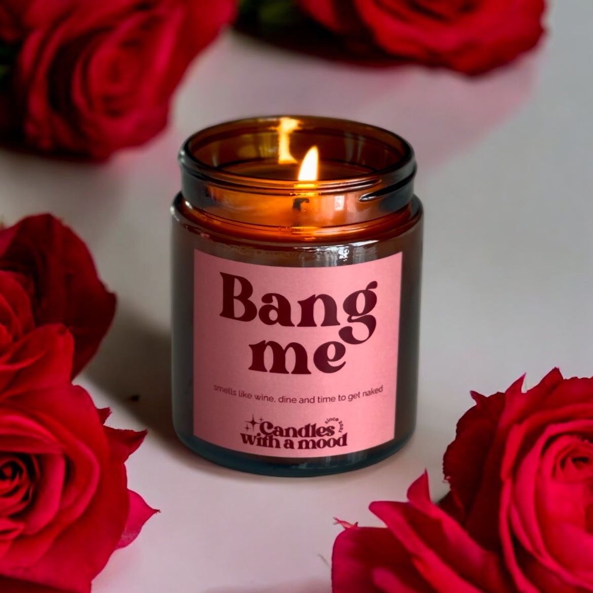 Lumânare parfumată din ceară de soia BANG ME black orchid - amber - spicy cinnamon 250g