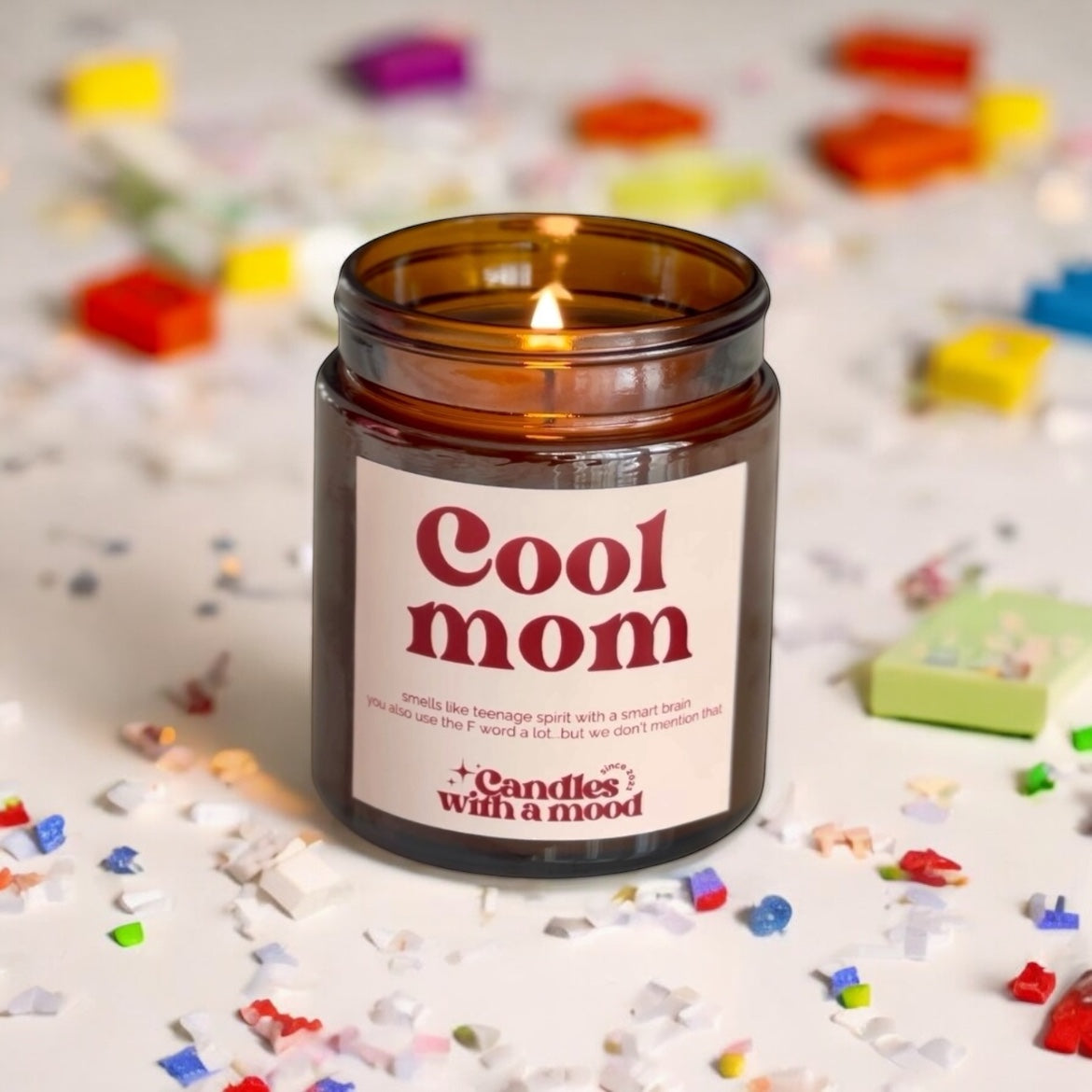 Lumânare parfumată din ceară de soia COOL MOM damson plum - rose - patchouli 250g