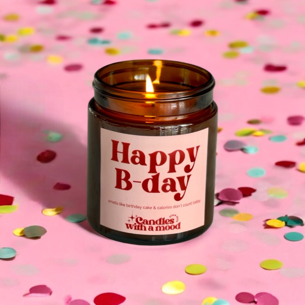 Lumânare parfumată din ceară de soia HAPPY B-DAY sweet orange - vanilla - cream 250g