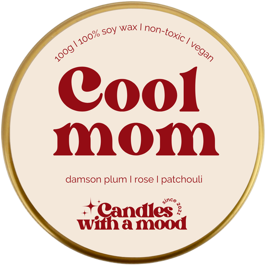Lumânare parfumată din ceară de soia COOL MOM  damson plum - rose - patchouli 100g