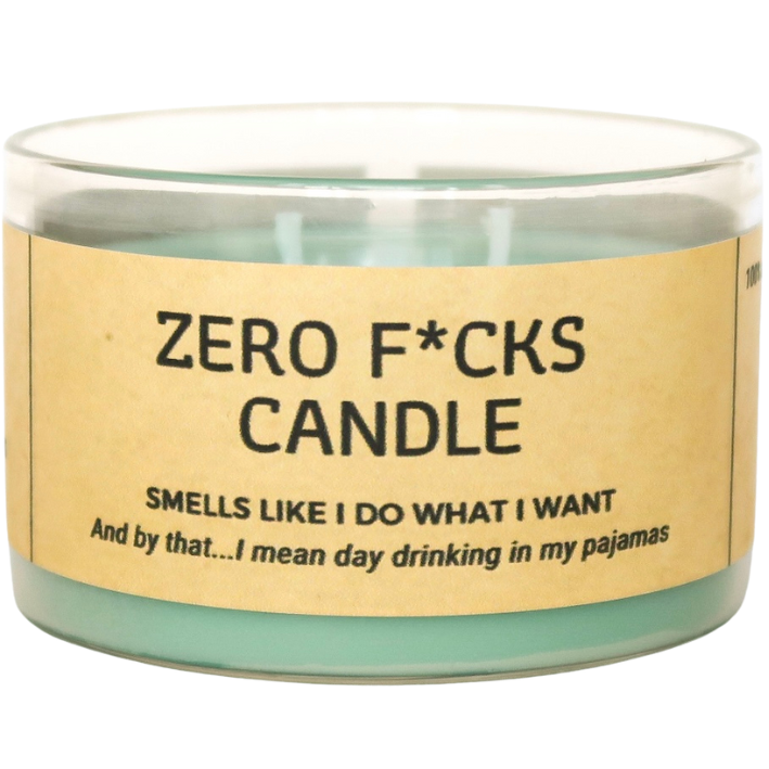 Lumânare parfumată din ceară de soia ZERO F*CKS  sandalwood - black pepper - cotton 190g