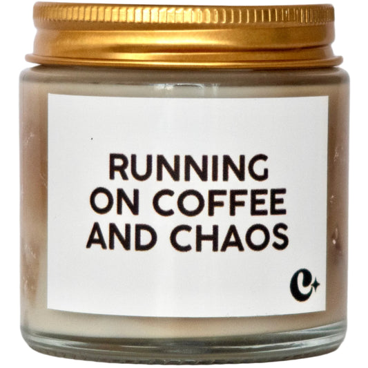 Lumânare parfumată din ceară de soia Iced Latte RUNNING ON COFFEE AND CHAOS - coffee - sugar - milk 100g