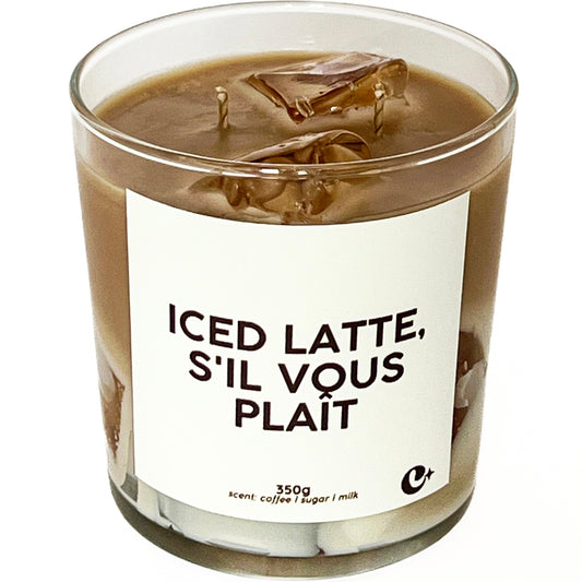 Lumânare parfumată din ceară de soia Iced Latte - ICED LATTE S'IL VOUS PLAIT coffee - sugar - milk 350g