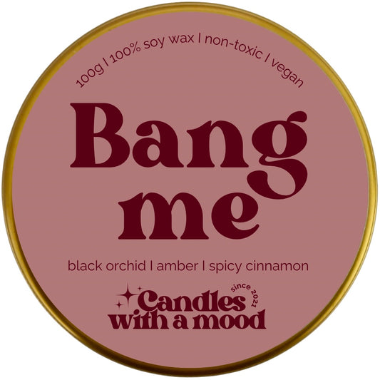 Lumânare parfumată din ceară de soia BANG ME black orchid - amber - spicy cinnamon 100g
