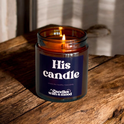 Lumânare parfumată din ceară de soia HIS CANDLE  grapefruit - rum - cedarwood - patchouli 250g