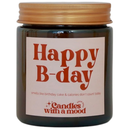 Lumânare parfumată din ceară de soia HAPPY B-DAY sweet orange - vanilla - cream 250g