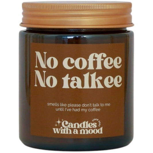 Lumânare parfumată din ceară de soia NO COFFEE NO TALKEE coffee - sweet cream - caramel 250g