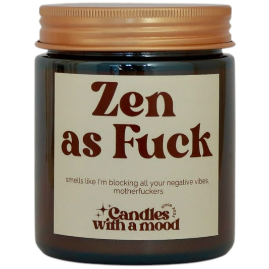 Lumânare parfumată din ceară de soia ZEN AS FUCK peach - pear - freesia - french vanilla 250g
