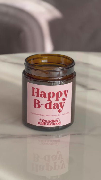 Lumânare parfumată din ceară de soia HAPPY B-DAY sweet orange - vanilla - cream 250g